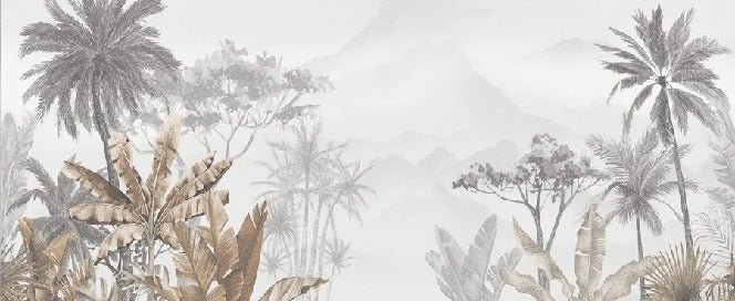 Papier peint tendance tropical sepia, XXL, tendance