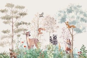 Tapete Kinderzimmer magische Natur beige