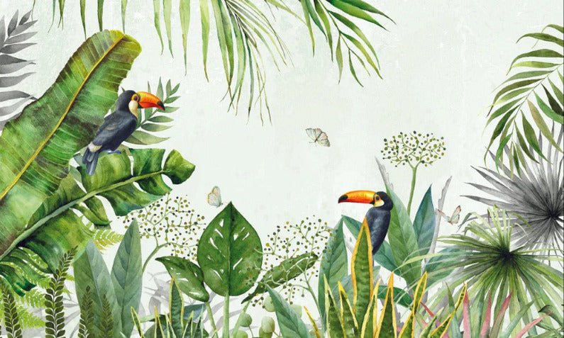 Tapete Dschungel exotischer Vogel