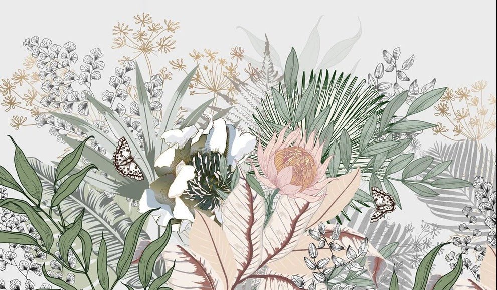Panorama-Tapete floral botanic