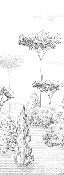 Papier peint panoramique forêt antique, XXL, tendance