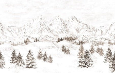 Papier peint montagne massif des Alpes, mural concept, tendance