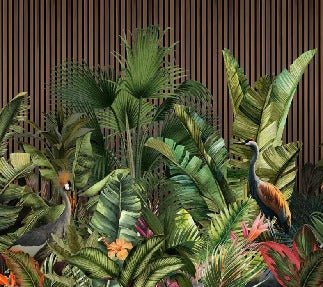 Papier peint panoramique tasseau végétal, mural concept, tendance