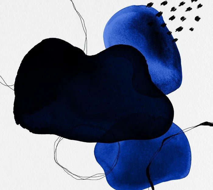 Moderne Tapete Aquarell Petrolblau