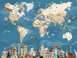 Tapete Weltkarte Monument World