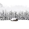 Papier peint panoramique chalet en montagne, XXL, tendance