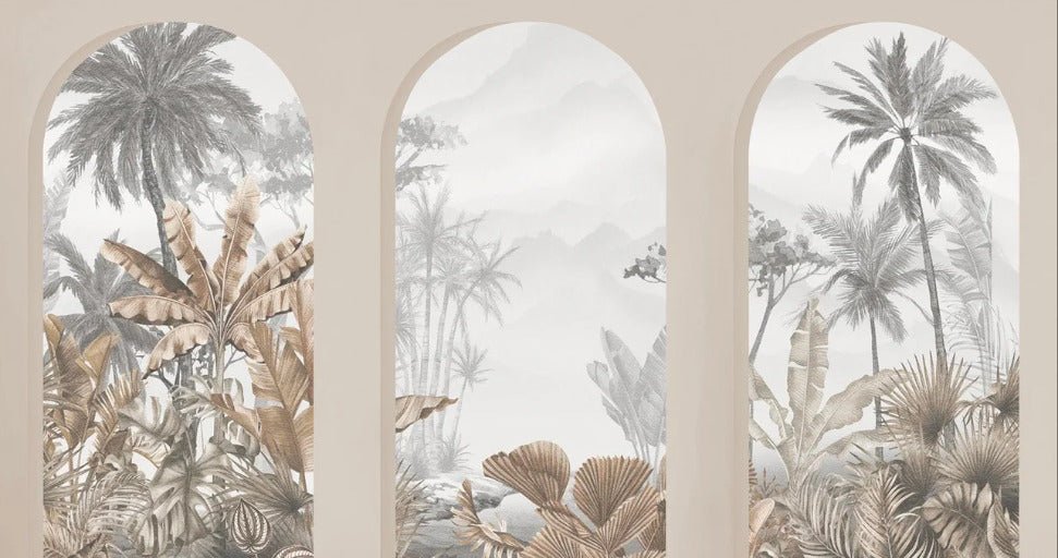Papier peint arches tropicales sépia, XXL, tendance