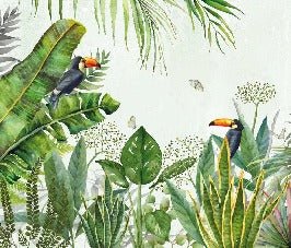 Tapete Dschungel exotischer Vogel