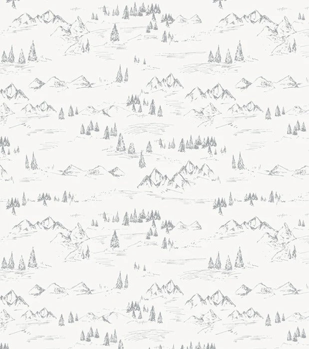 Tapete Illustration Berg und Tanne