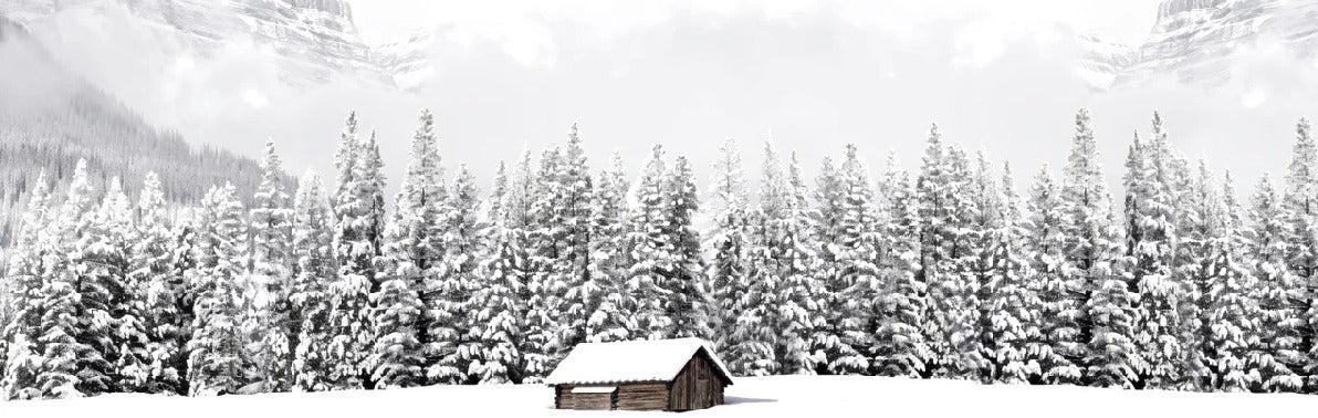 Papier peint panoramique chalet en montagne, XXL, tendance