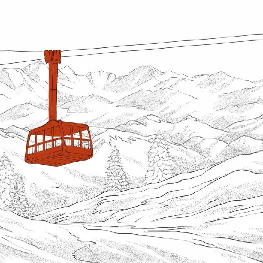 Tapete La Plagne Gondelbahn rot