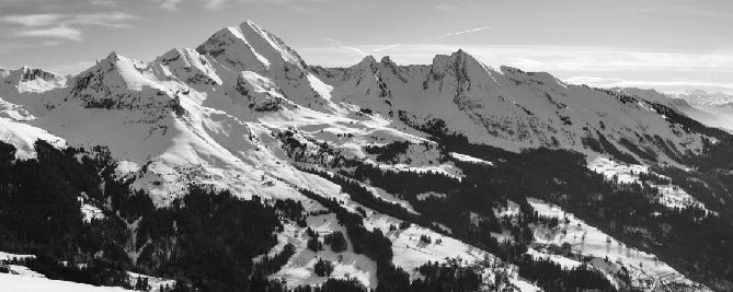Tapete Berg schwarz und weiß les Aravis