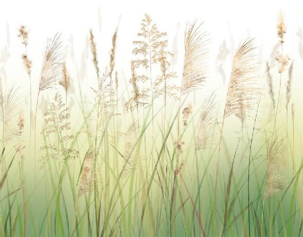 Tapete Blume aus Weizenfeldern mit Farbverlauf