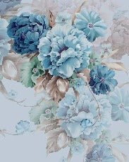 Tapete Blaue Blumen