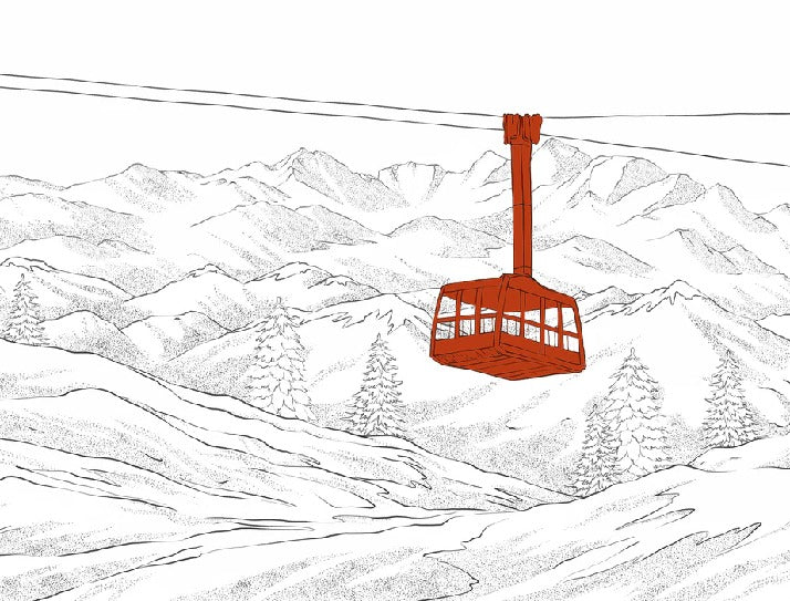 Tapete La Plagne Gondelbahn rot