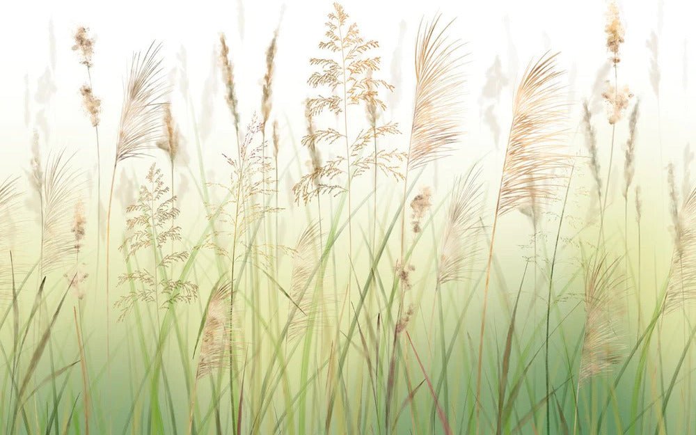Tapete Blume aus Weizenfeldern mit Farbverlauf