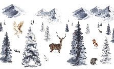 Kindertapete Tiere im Schnee