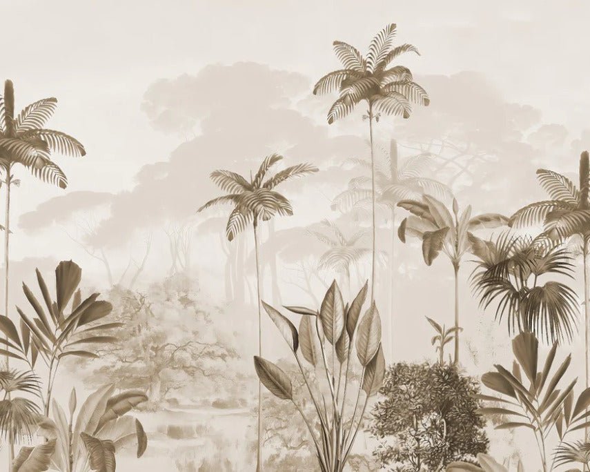 Panorama-Tapete Dschungel Eden Sepia