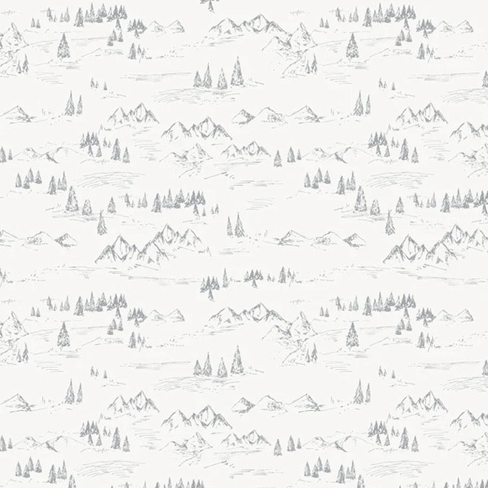 Tapete Illustration Berg und Tanne