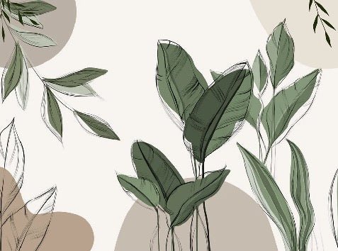 Panorama-Tapete Vegetal Graphic Taupe
