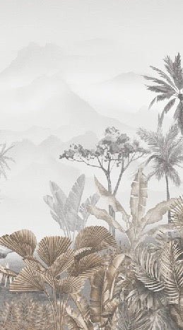 Badezimmertapete Trend Tropical Sepia