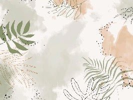 Panorama-Tapete Aquarell Pflanzen