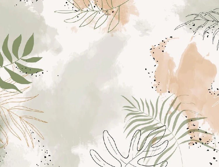 Papier peint panoramique aquarelle végétale, XXL, tendance