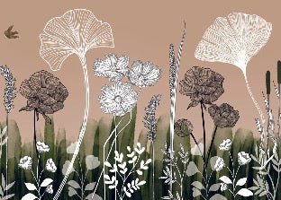 Papier peint panoramique floral addict, XXL, tendance