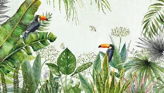 Tapete Dschungel exotischer Vogel