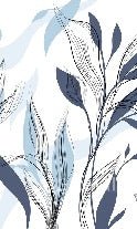 Tapete Blume Grafik blau