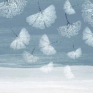 Papier peint salle de bain japandi blue gingko, XXL, tendance