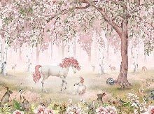 Tapete Einhorn märchenhaft rosa