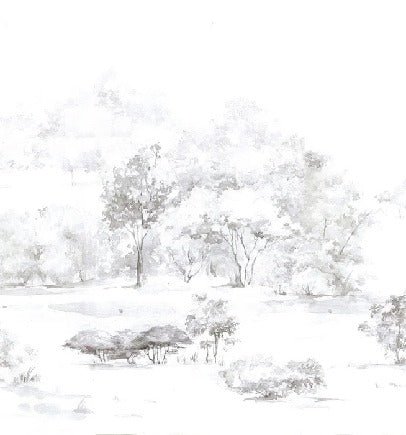 Papier peint forêt de pin aquarelle, XXL, tendance