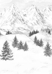 Papier peint montagne sommets de Chamonix, XXL, tendance