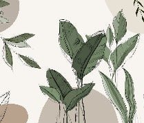 Panorama-Tapete Vegetal Graphic Taupe