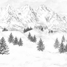 Papier peint montagne sommets de Chamonix, mural concept, tendance