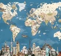 Tapete Weltkarte Monument World