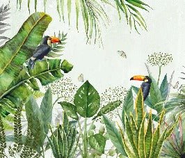 Tapete Dschungel exotischer Vogel