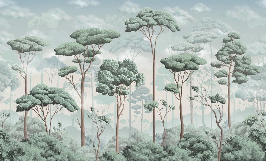 Panorama-Tapete Pinienwald Volupté