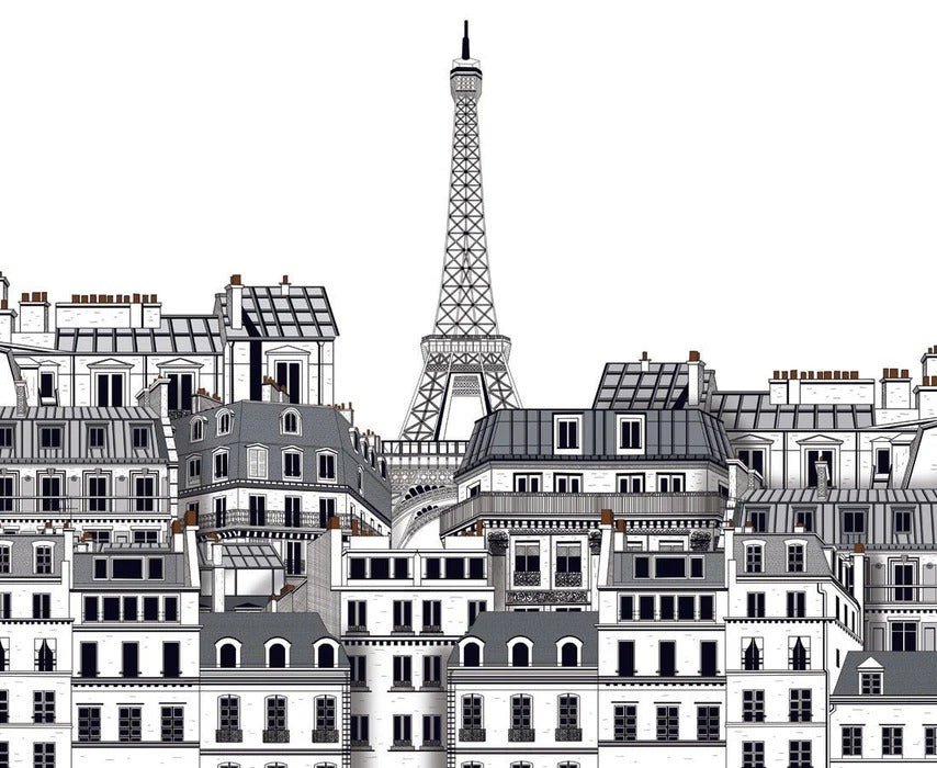 Französische Tapete die Dächer von Paris