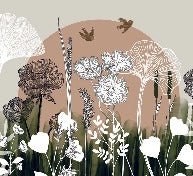 Panorama-Tapete Blumenillustration