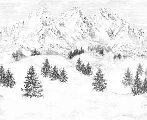 Papier peint montagne sommets de Chamonix, XXL, tendance