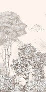 Panoramatapete Wälder und Berge mit Bleistift Beige