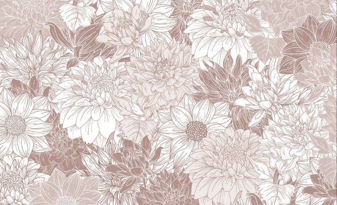 Papier peint toilette fleur Dahlia, XXL, tendance