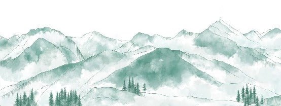 Tapete Bergkette der Aravis mintgrün