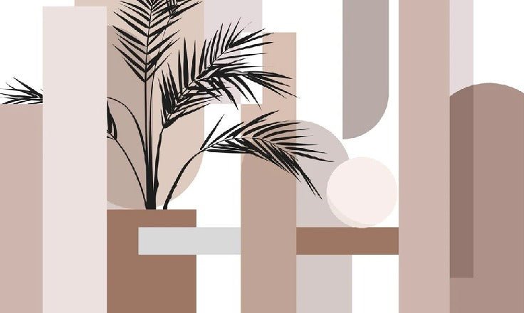 Papier peint panoramique géométrique terracotta, XXL, tendance