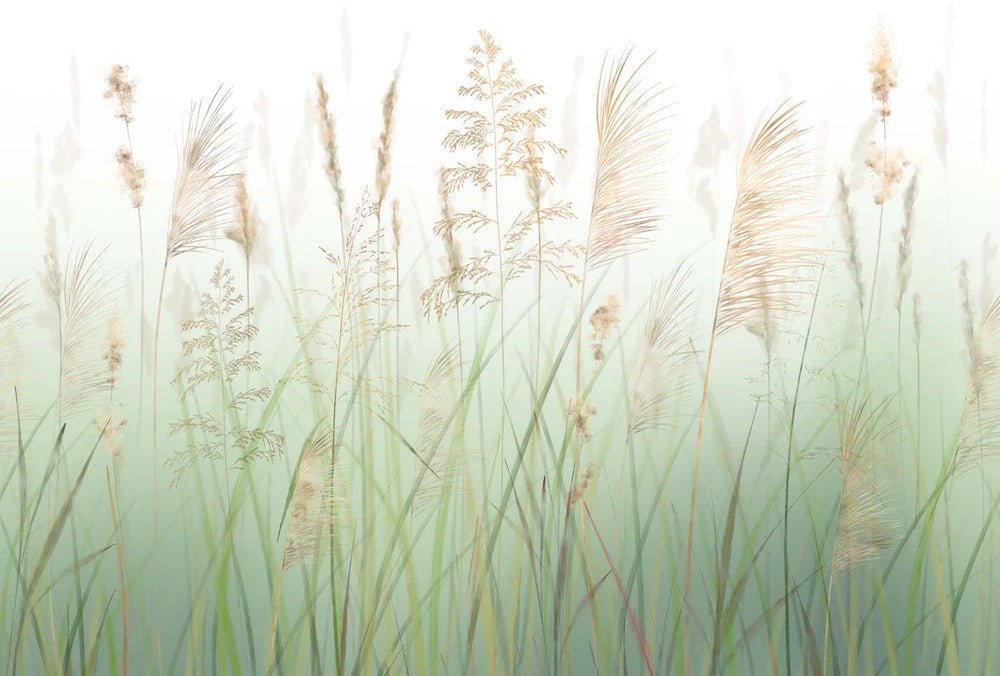 Tapete Blume von grünen Weizenfeldern