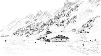 Papier peint Clusaz ski fond montagne Confins, XXL, tendance