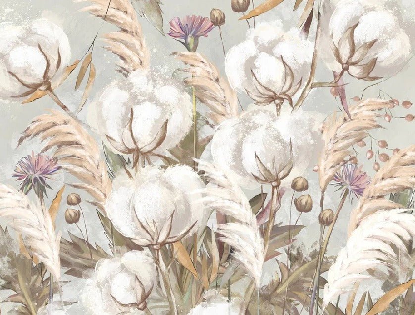 Papier peint panoramique fleur coton, XXL, tendance