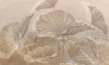 Panorama-Tapete Lotus Sepia